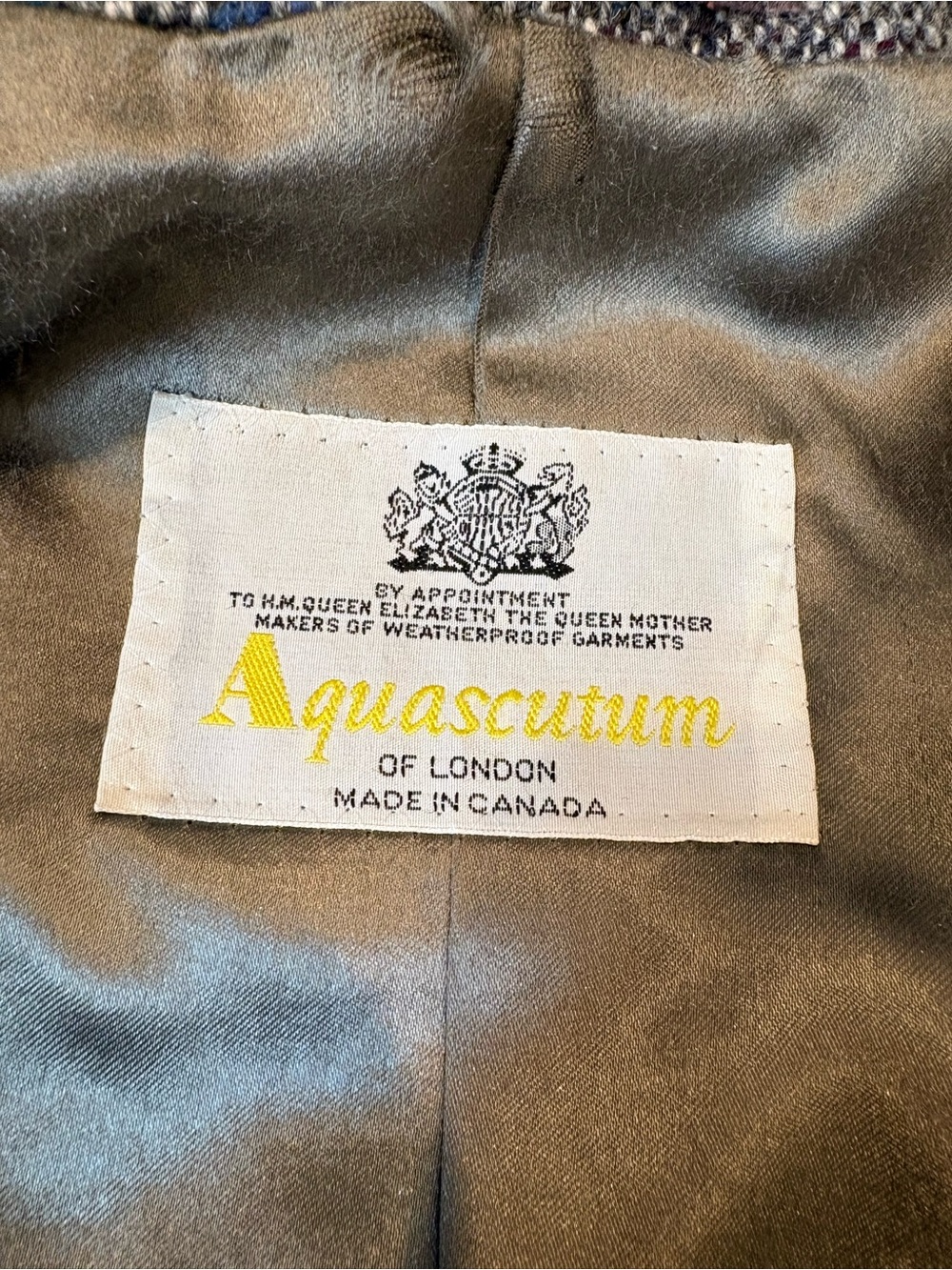 Vintage Aquascutum of London Pure Wool Gray Tweed Overcoat Made in Canada | - Picture 4 of 14